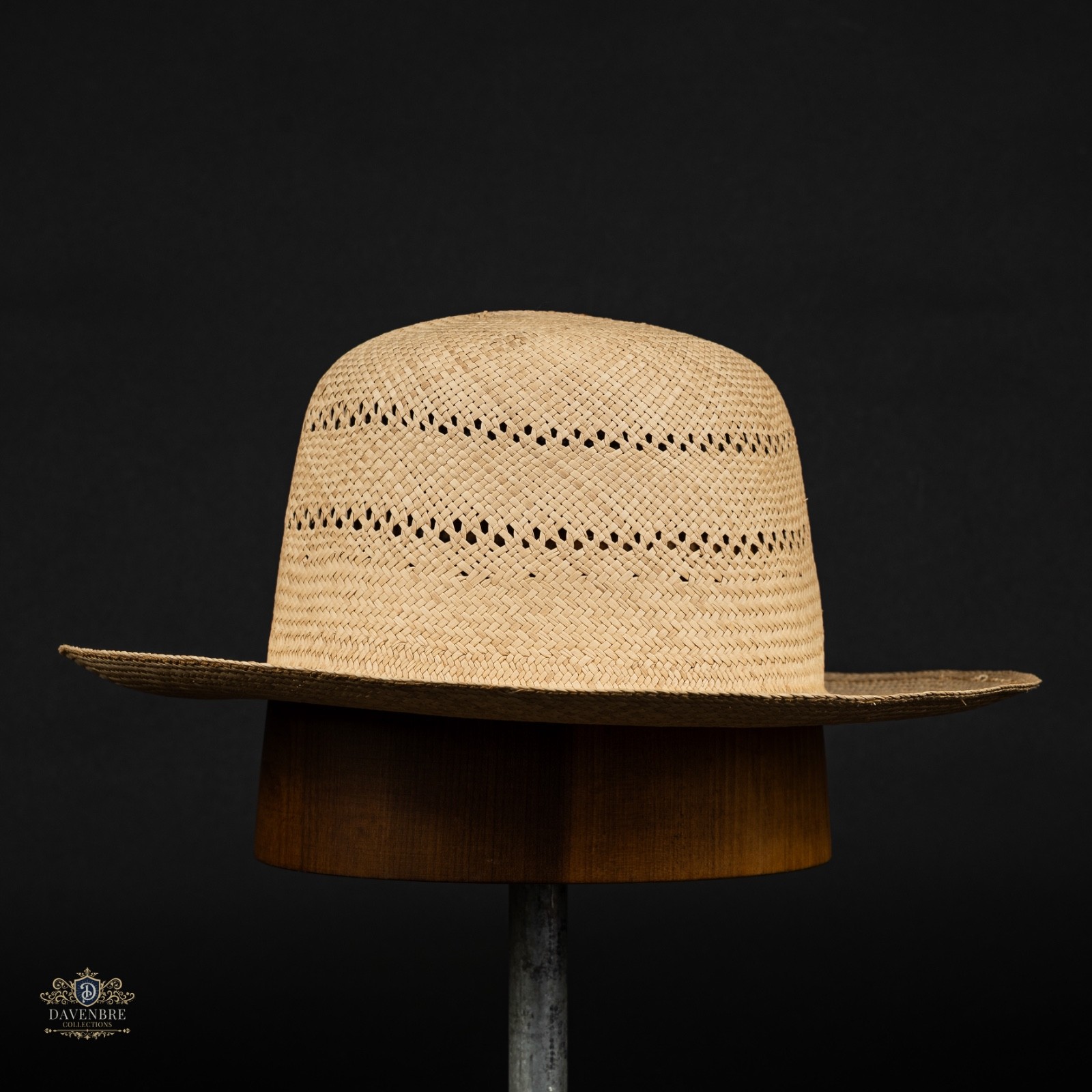 Rollable Montecristi Toquilla Palm Straw Panama Hat Natural Blocked 7 1/4