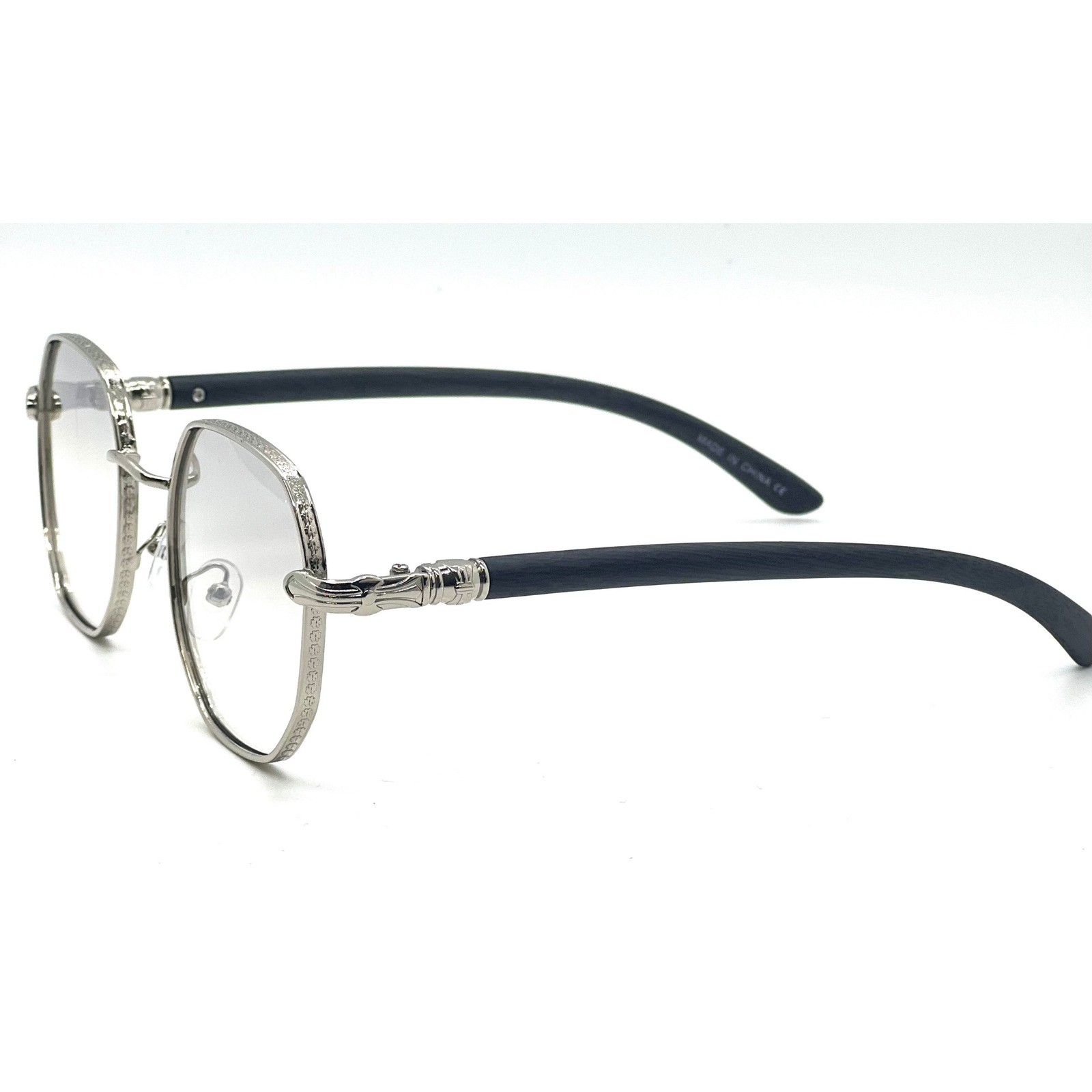 Hip Hop Sunglasses Silver Frame Clear Tinted Lens Fashion Eyewear Party Outdoor