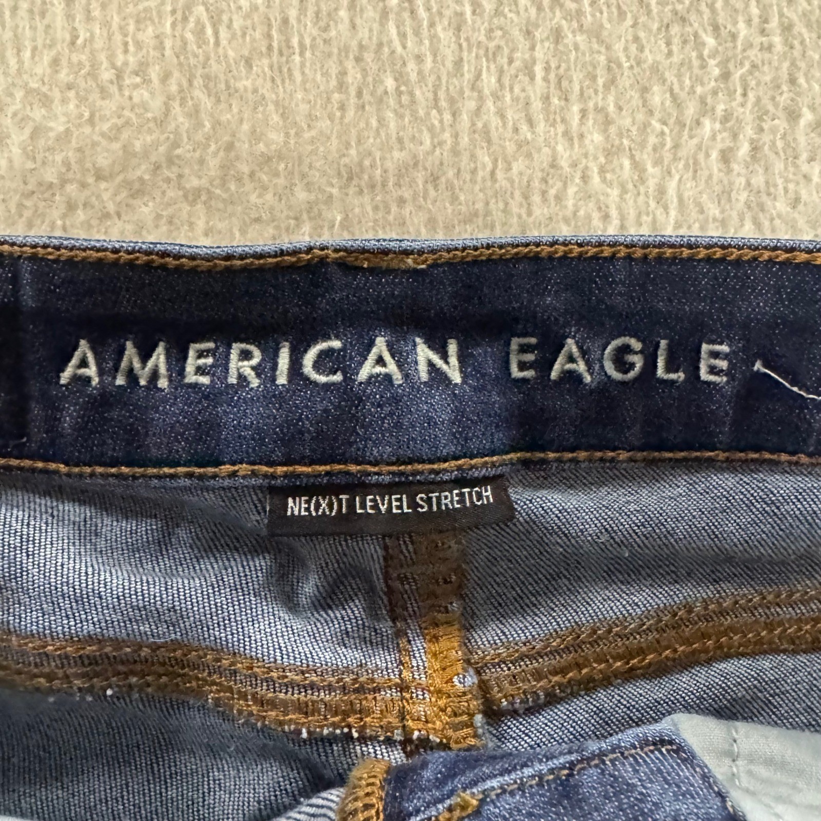 American Eagle Hi-Rise Jegging Womens 00 Short Blue Good Next Level Stretch