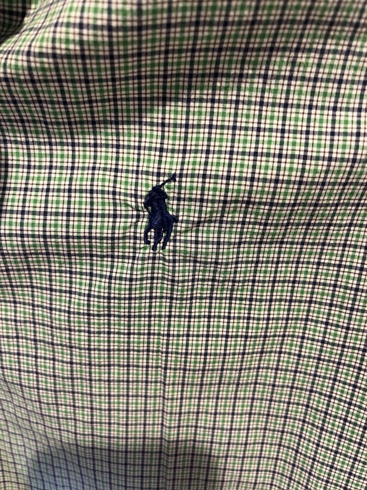 MEN’S POLO RALPH LAUREN BUTTON FRONT SHIRT CUSTOM FIT S/P BLUE LOGO 26/20/18