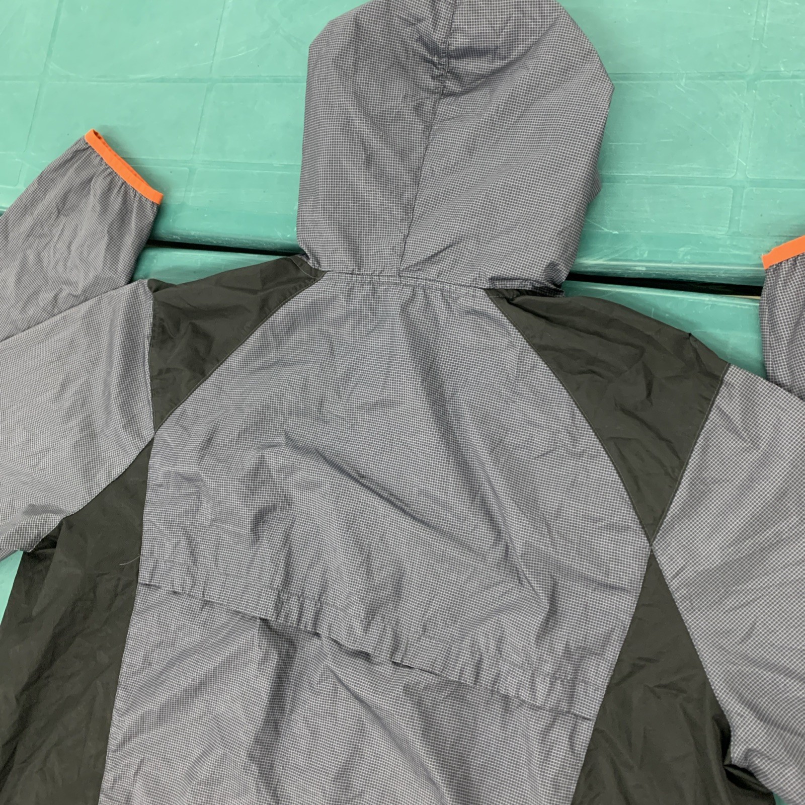TekGear XXL Charcoal Gray/Orange Jacket Reflective Stash Pocket Skater Ravers