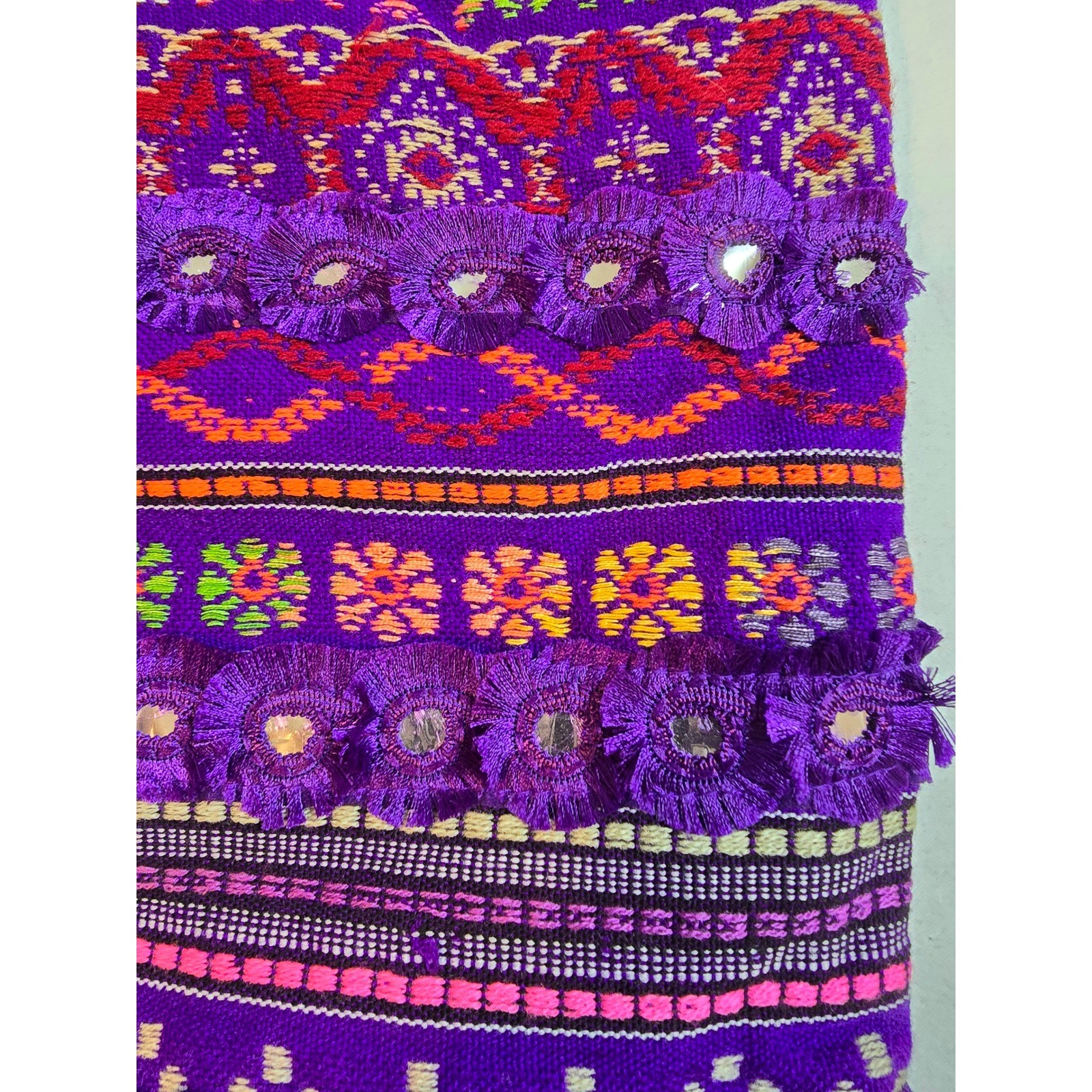 Raj LA Vegan Leather Purple Embroidered Boho Shoulder Bag New