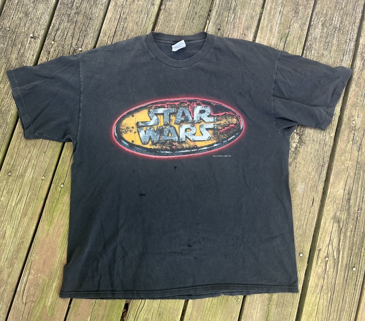 Vintage Star Wars Tee Shirt 1996 Front Logo XL Trashed