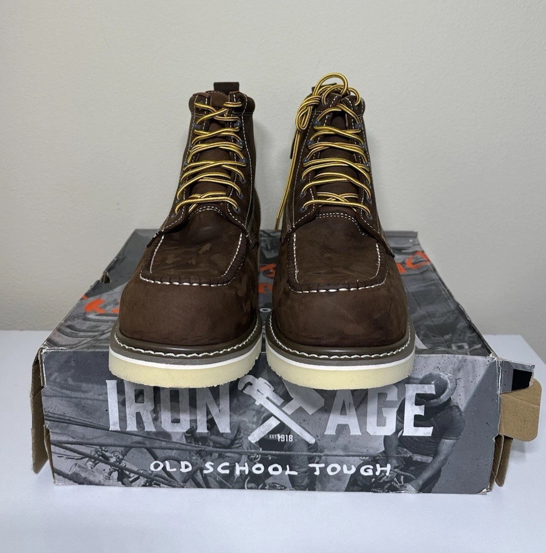 Iron Age Steel Toe Oil Resistant Work Boots Men Size 14