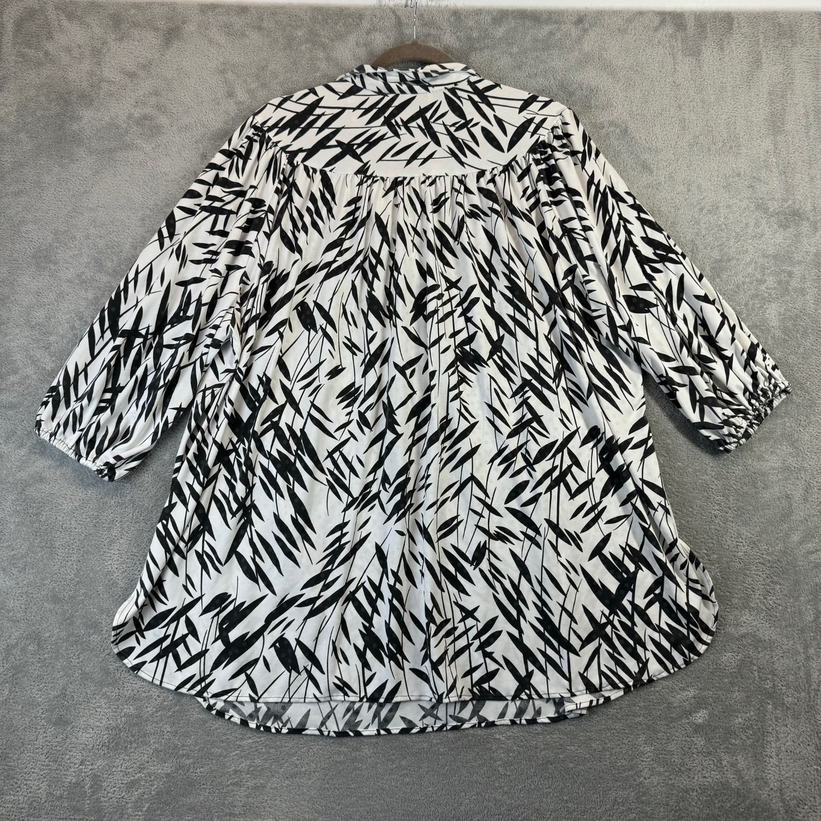 Top Notch Shirt Womens 4X White Floral Button Front Vintage 3/4 Sleeve Casual