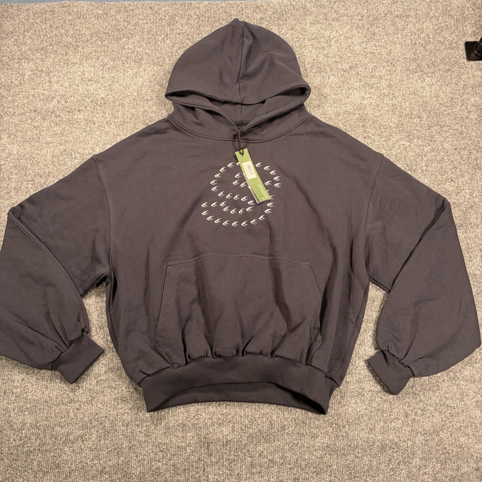 Scuffers Medium Navy Blue Cotton Pullover Hoodie Graphic Print Kangaroo Pocket
