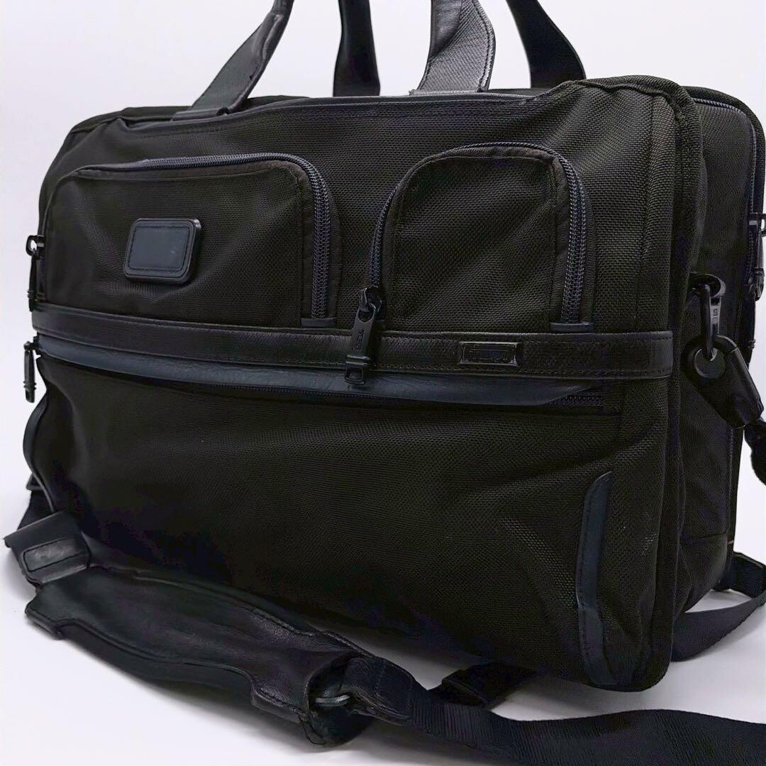 TUMI Alpha 3 3 Way Briefcase Backpack Black Navy PC Business Bag Authentic