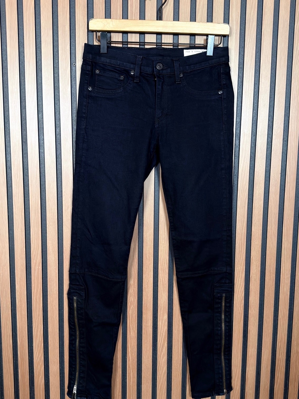 Rag & Bone Jeans 28 Womens Black Skinny Low Waisted Skinny Ankle Zip