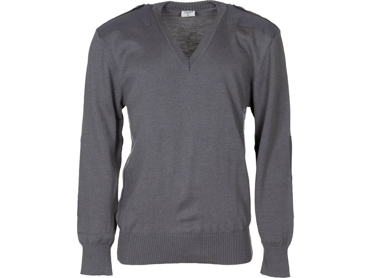 Original Austrian Army Military BH V-neck Pullover Grey 50% Wool New