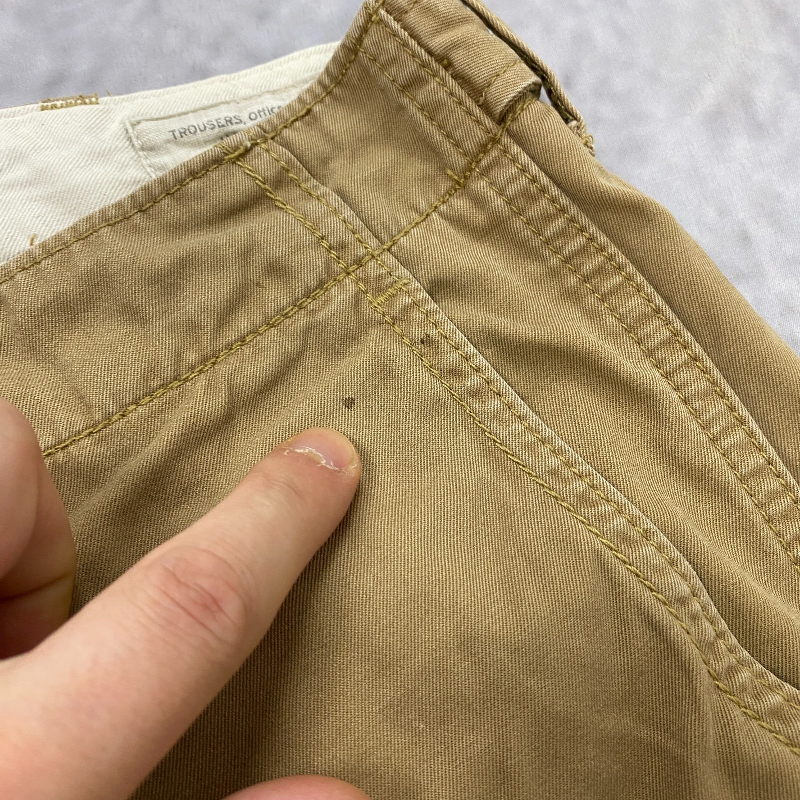 Vintage Polo Ralph Lauren Officer Trousers Chino Pants Beige Khaki W34 L34