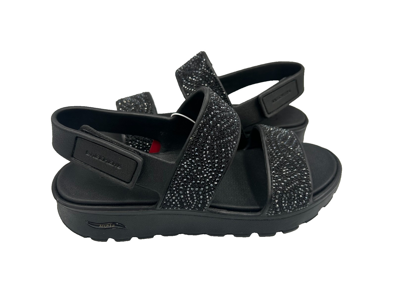 Skechers Women’s Arch Fit Footsteps Elegance Hook & Loop Sandals Blk Size:7 171R