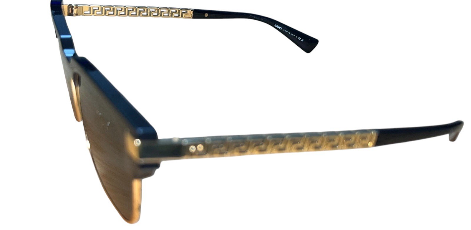 Versace MOD.4417 GB1/87 Men’s Rectangle Sunglasses Black Frame Gray Tinted