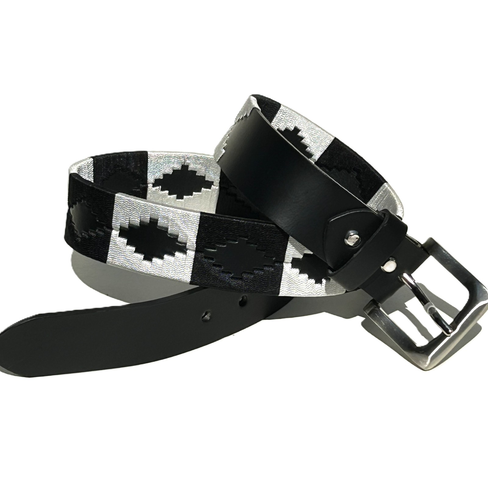 Hand Stitched Leather Polo Belt: Gaucho Style Embroidered Belt