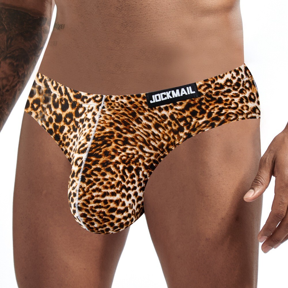 JOCKMAIL Brand Men’s Sexy Leopard Briefs Soft Pouch U Convex Underwear