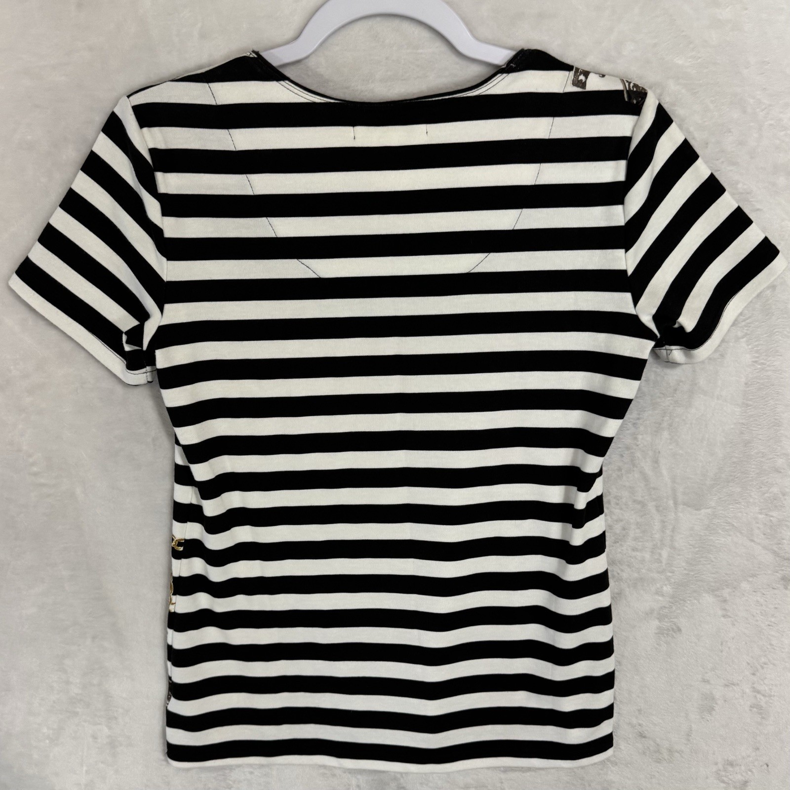 Studded Nautical Striped T Shirt Size Small P Sailor Top Seashell Beach Anchor