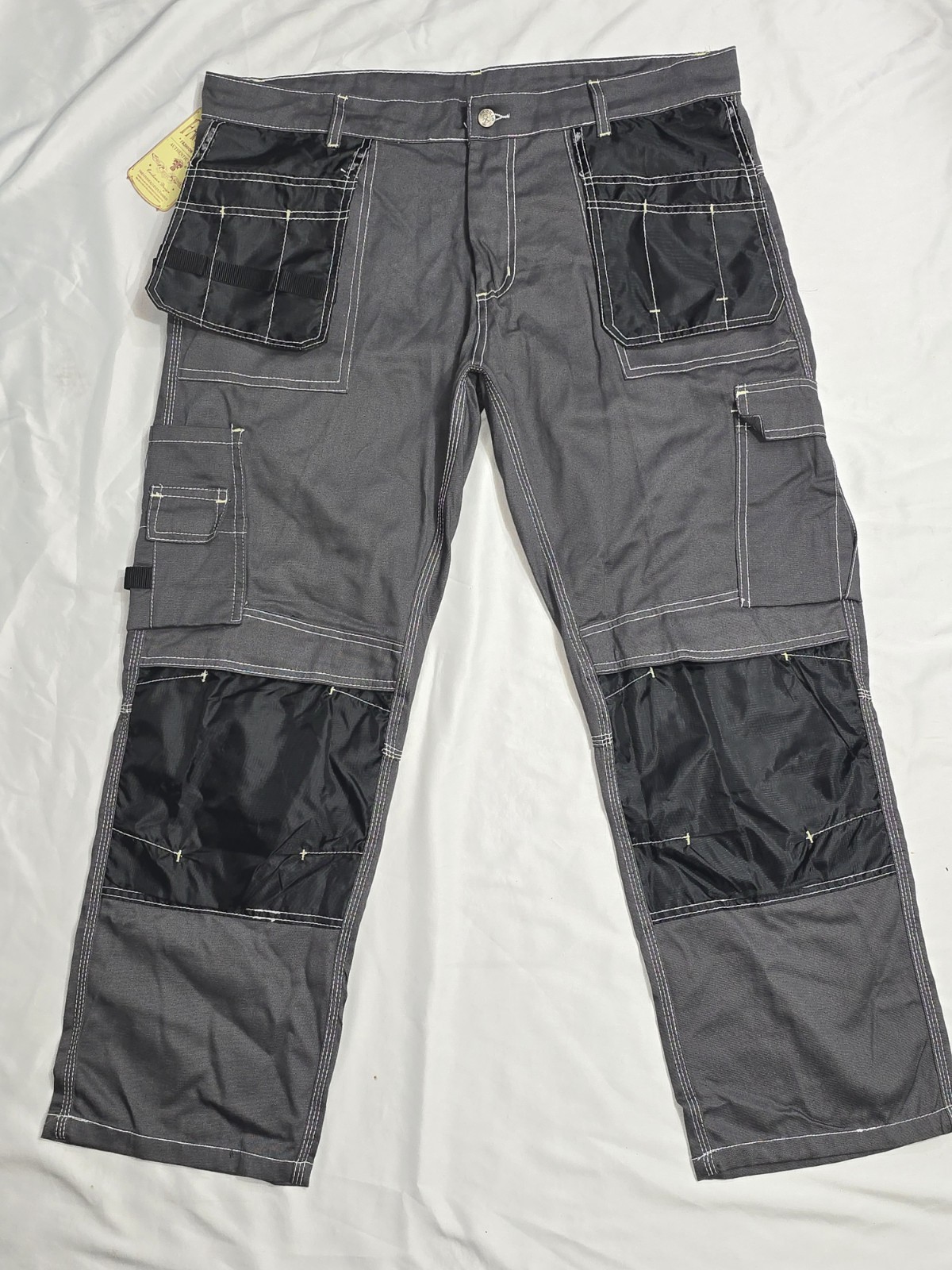 Men’s Construction Pants Utility Carpenter Cordura Knee Reinforced Trousers 38