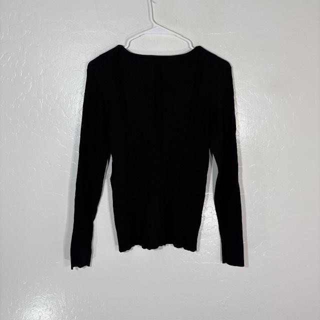 Maje Sweater Womens 3 Black Viscose Polyamide Lace Up Scoop Neck Pullover Knit