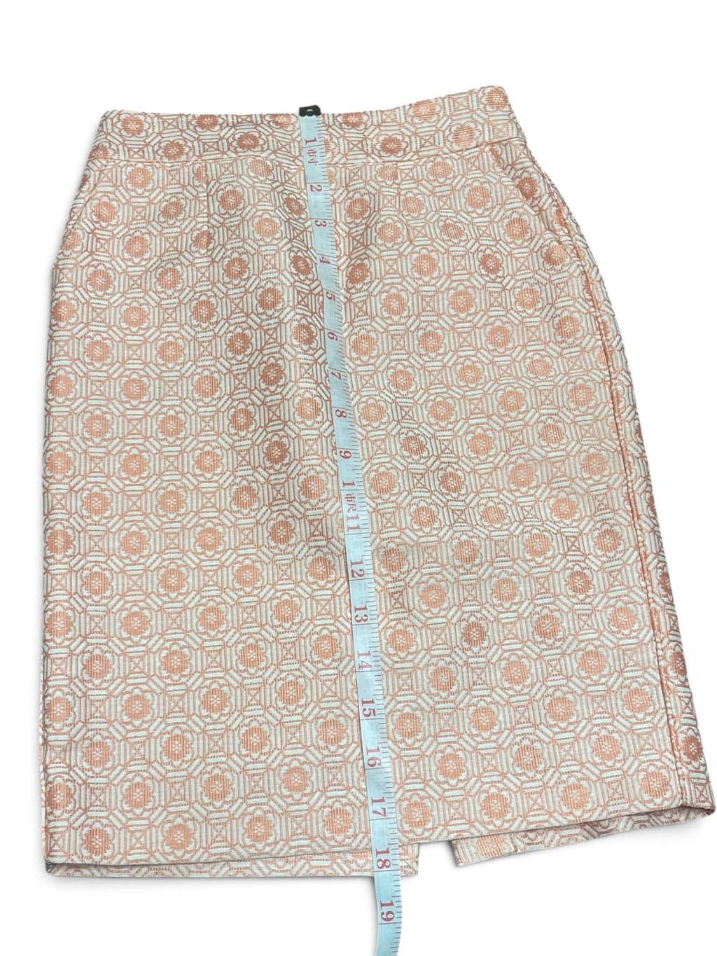 Banana Republic Pencil Skirt Size 0 Beige Orange Patterned