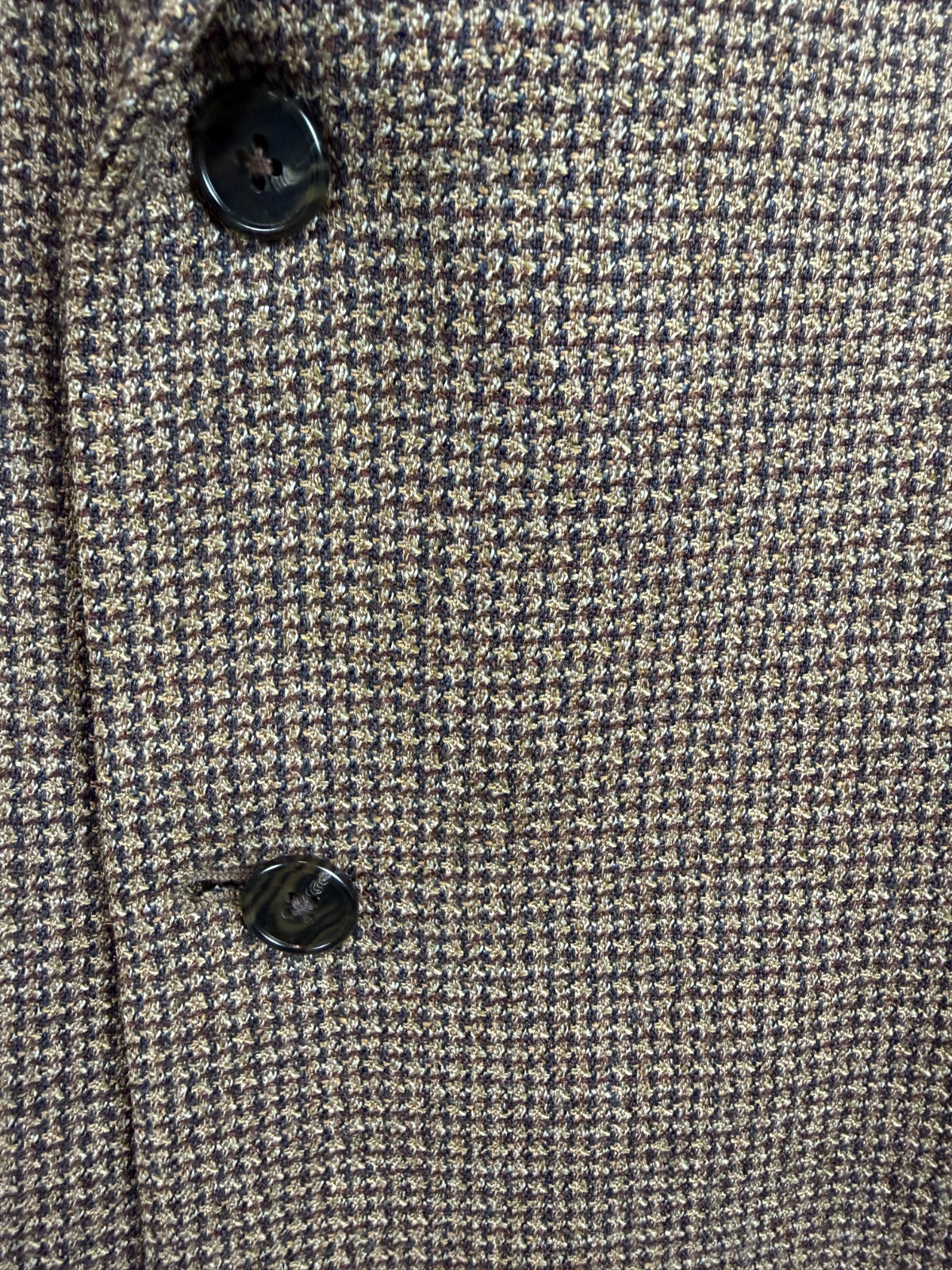 JOSEPH ABBOUD wool silk beige brown check houndstooth mens jacket blazer 50L