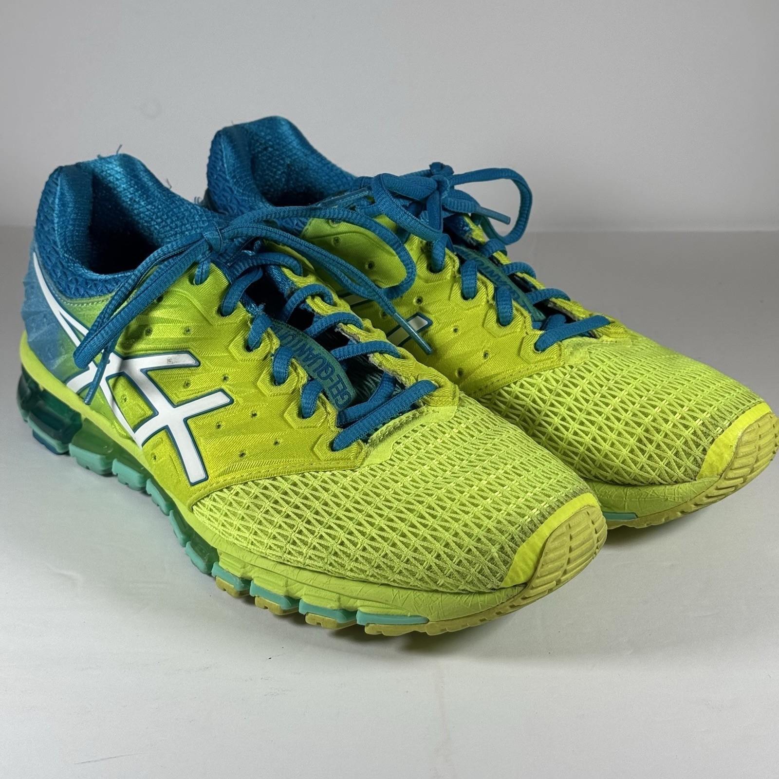 Asics Gel-Quantum 180 2 Lime Green Blue Running Shoes T6G7N Women’s 8.5
