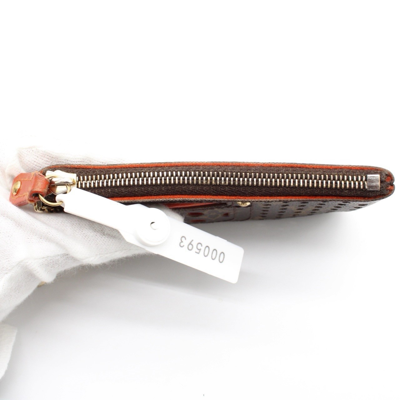 Louis Vuitton M95222 Monogram Perfo Coin Case PVC Brown Orange Gold Hardware