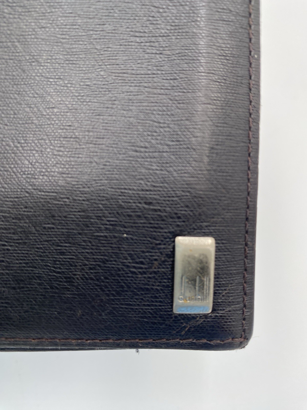 Vintage Dunhill Men’s BiFold Wallet 8 Card Holder Black Leather 2 Currency Slots
