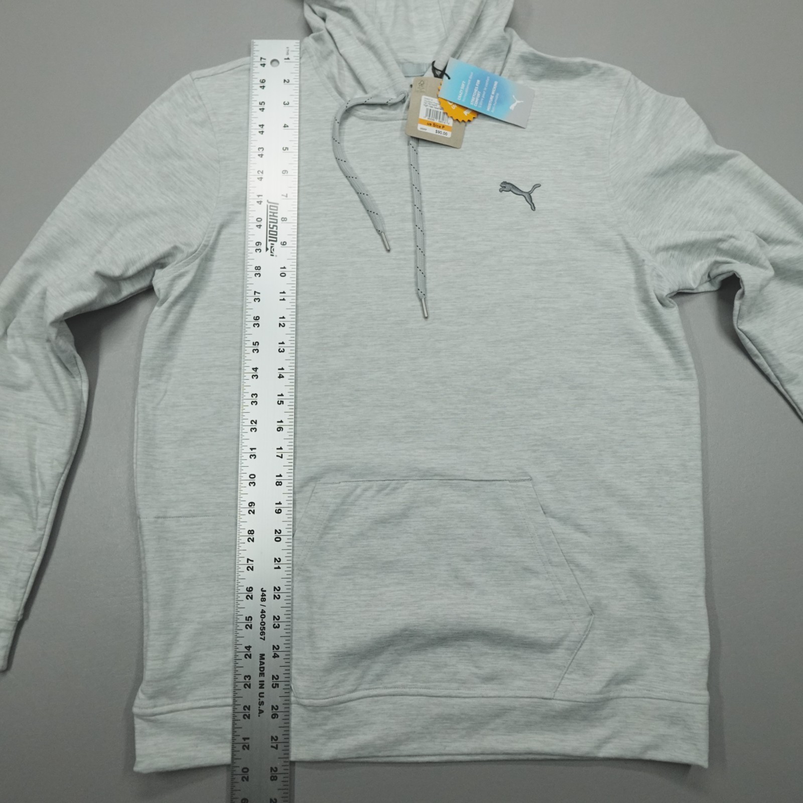 Puma Cloudspun Progress Hoodie Men’s Performance Sweatshirt Grey Heather NWT