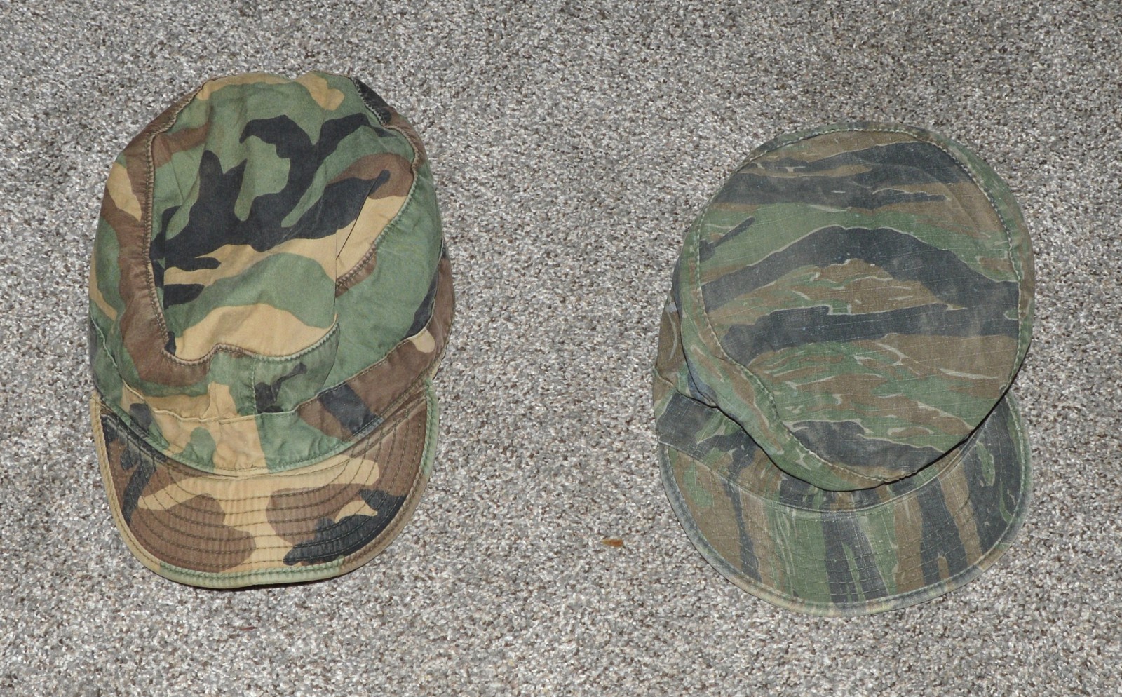 Two USMC Hats 1. Camouflage 2. BDU Desert size 7 1/2′ and 7 5/8″