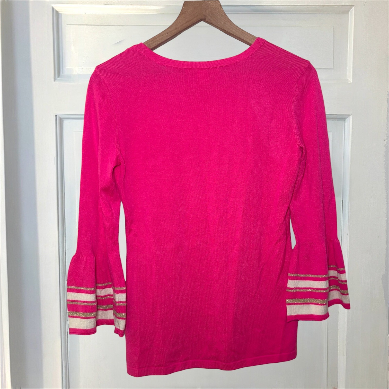 Lilly Pulitzer Callee Bell Sleeve Sweater Woman’s Small Hot Pink Preppy