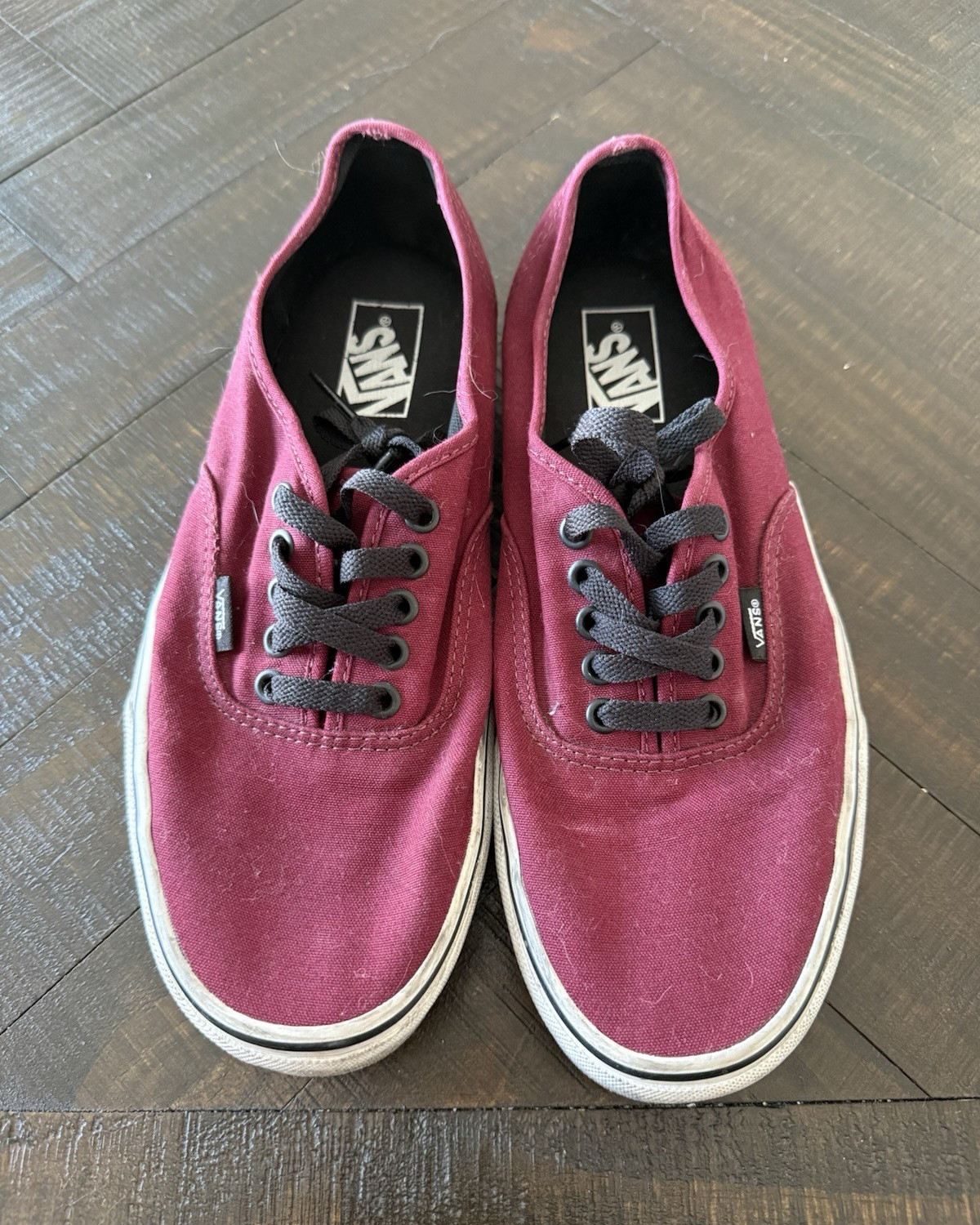 VANS Authentic Men’s Burgundy Canvas Lace-Up Low Top Sneakers Rubber Sole