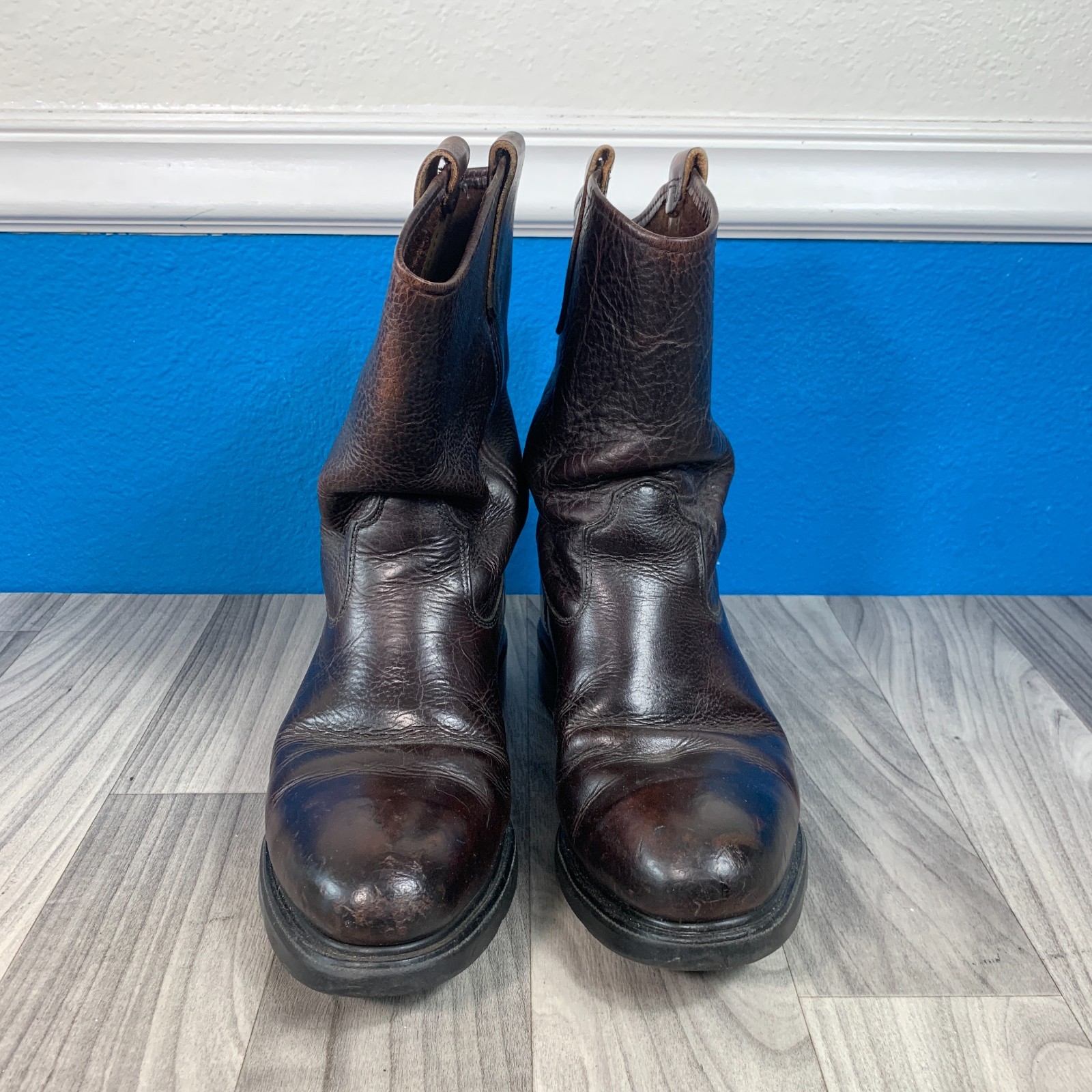Red Wing Pecos Brown Leather Pull On Work Boots USA Mens 8.5D