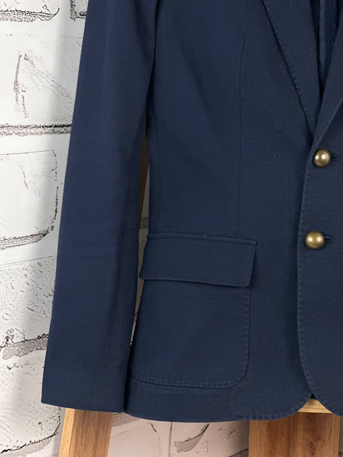 💄Ralph Lauren Navy Blue Stretch Cotton Blazer Jacket Navy SZ 4 (US DUTIES PAID)