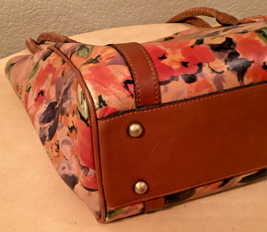 Patricia Nash Cameley Large Tote Shoulder Bag Floral Print Leather Tassel