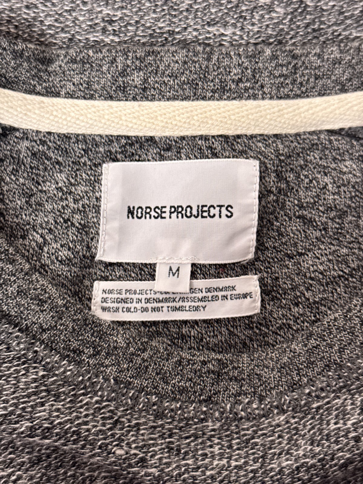 Norse Projects Sweatshirt Medium Mens Loopback French Terry Cotton Linen Gray