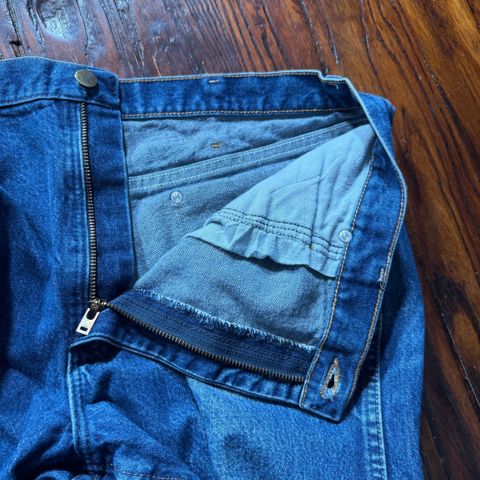 Wrangler Jeans Mens 38×30 Blue Straight Western Faded Whiskers 47MWZ *READ*