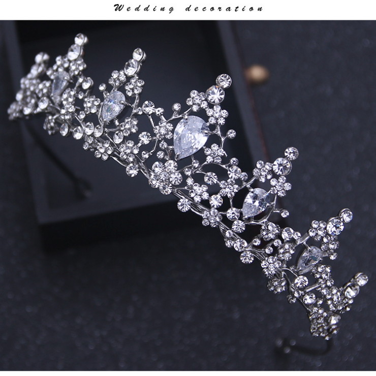 4cm Tall Twinkling CZ Crystal Wedding Bridal Party Pageant Prom Crown Tiara