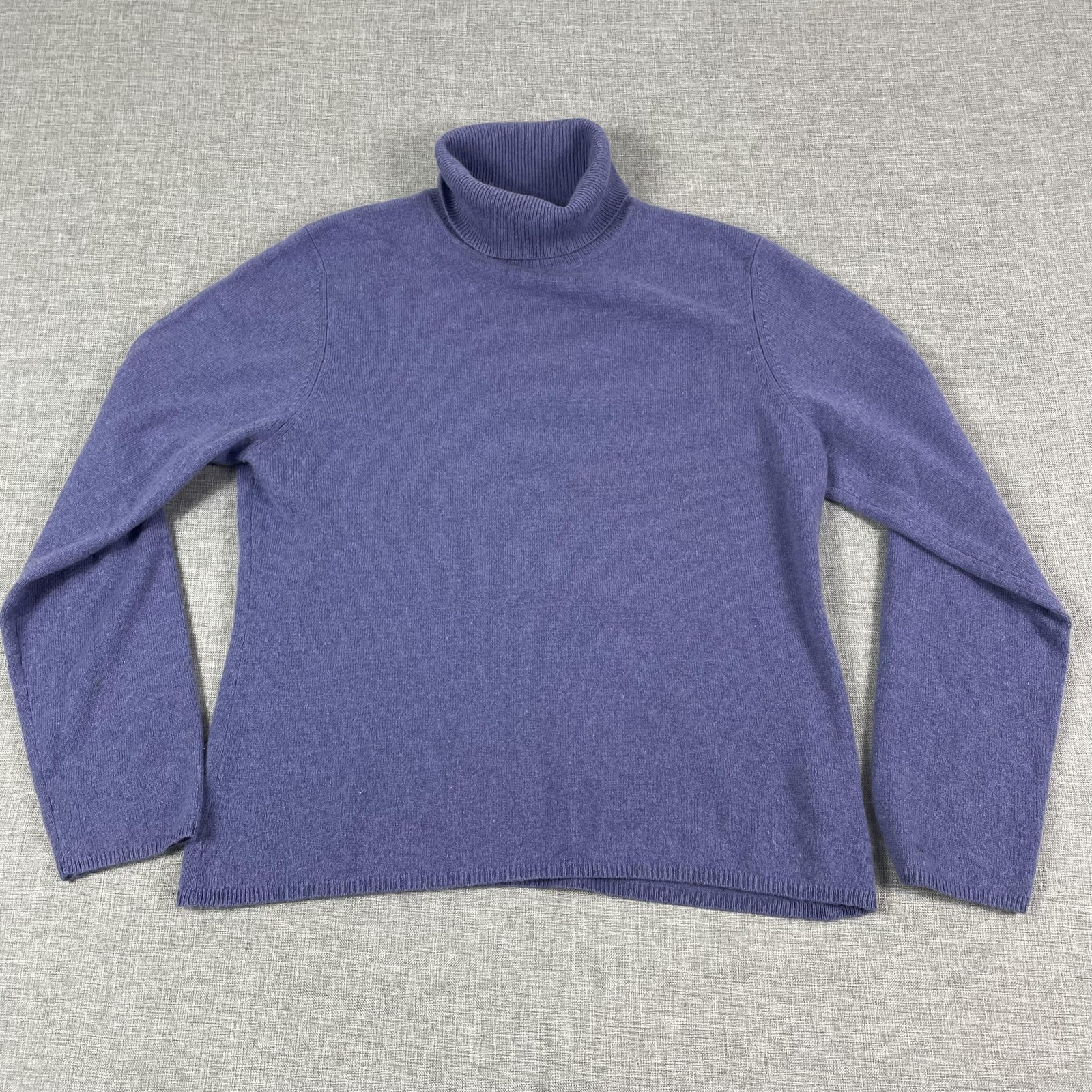 Charter Club Sweater Womens Large Blue Turtleneck 100% Cashmere Lightweight
