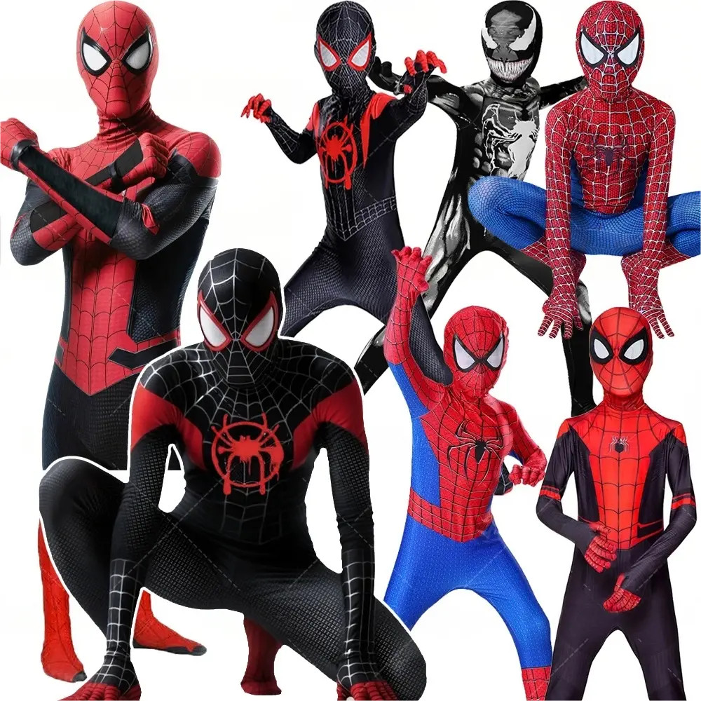 Spider-Man Boy Miles Morales Spiderman Raimi Jumpsuit Kids/Adult Costume Cosplay