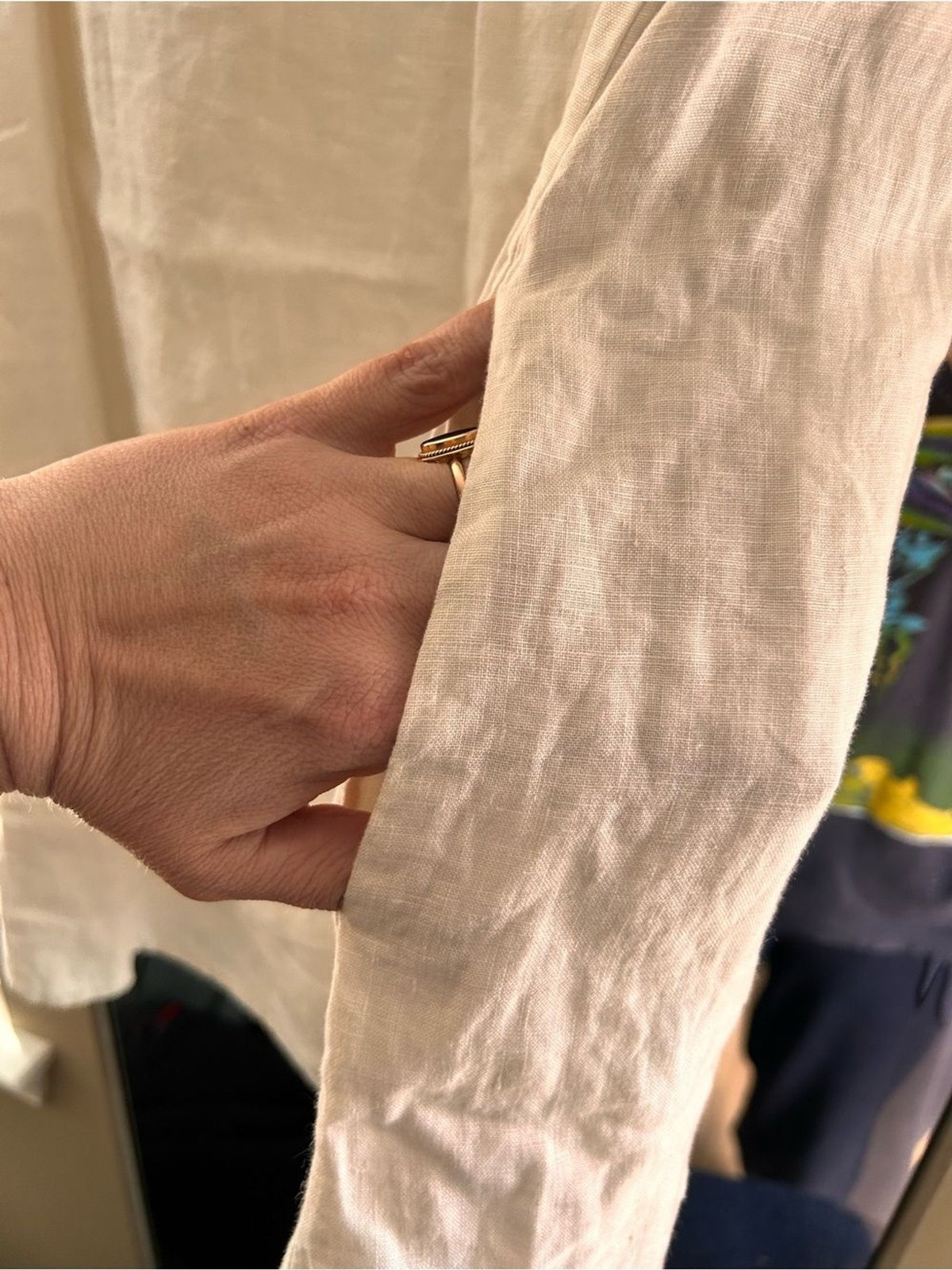 Madewell White 100% Linen Tank Dress with Light Beige Embroidery Accents