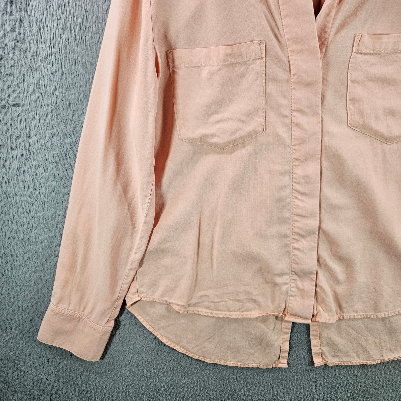 Bella Dahl Peach Tencel Lyocell Split Back Button Down Shirt Size M