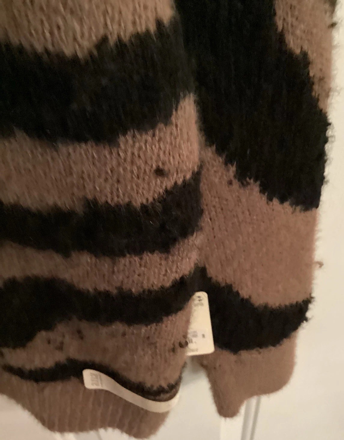 NWT ANA ACRYLIC BLEND KNIT PULLOVER SWEATER TAN/ BLACK Zebra DESIGN WOMEN Size L