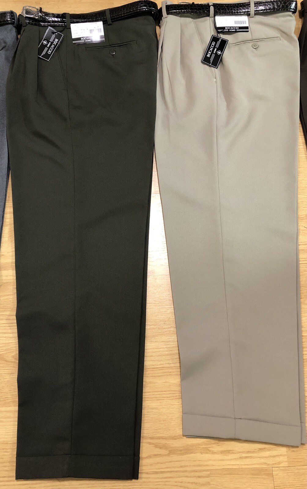 MEN’S PLEATED DRESS PANTS SLACKS TROUSERS BELTED CUFFED BOTTOMS SIZES 28 to 70