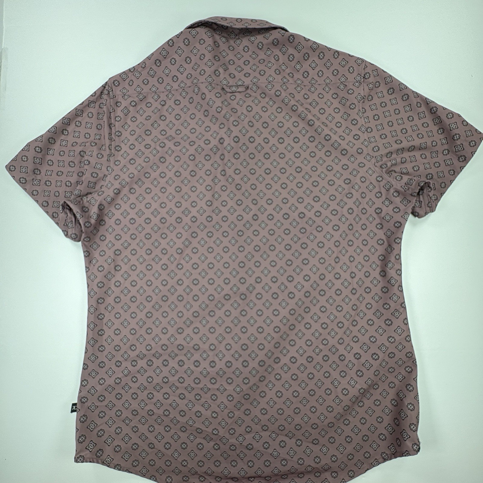 7Diamonds Kalahari 4 Way Stretch Shirt L Mauve Button Up Performance Geometric