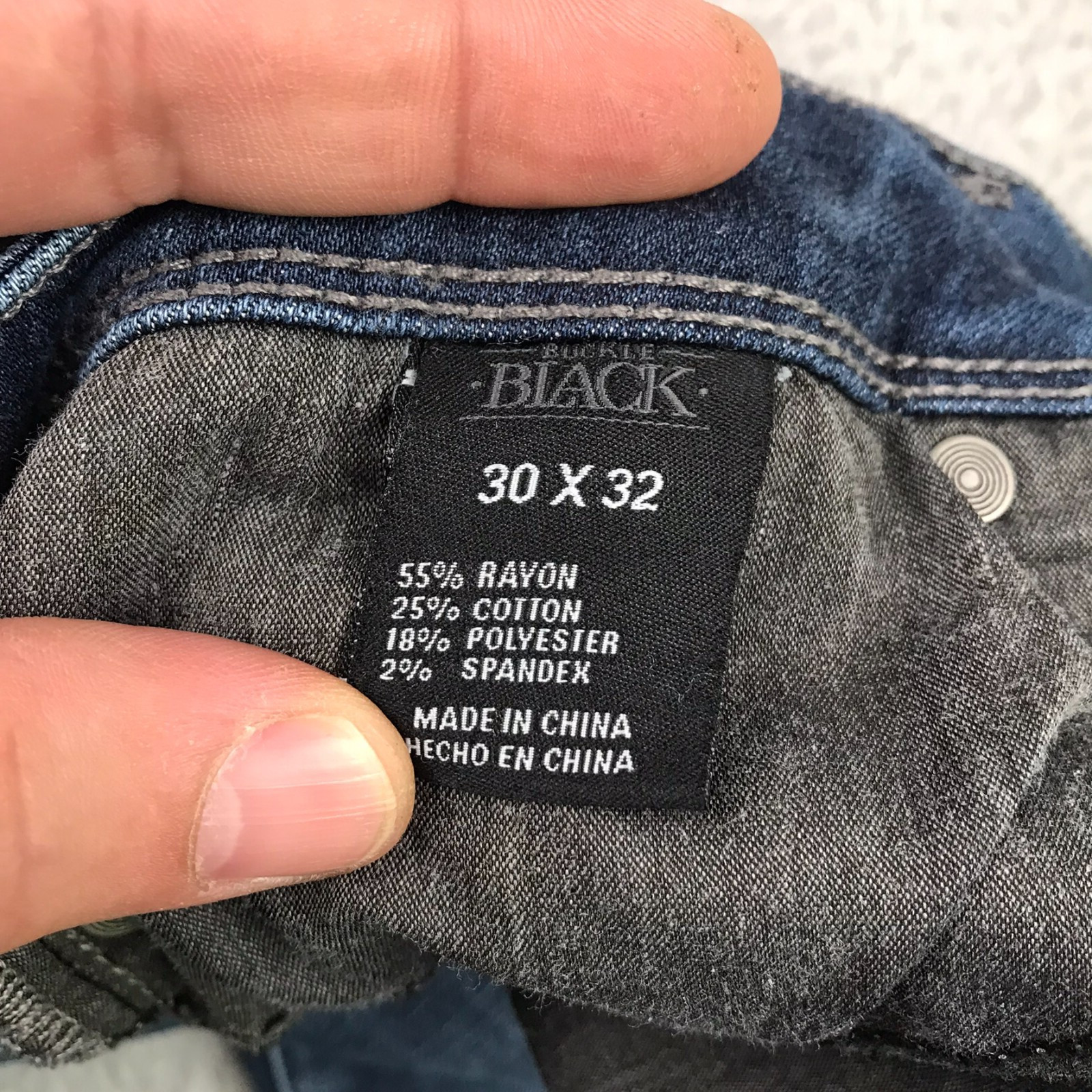 Buckle Black Jeans Mens 30 (33×31) Fit No 76 Skinny Mid Rise Stretch Denim