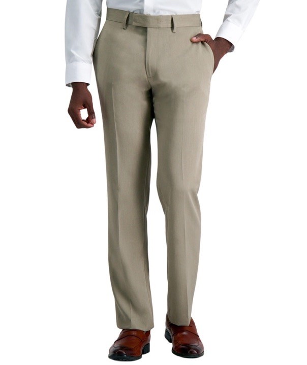 Kenneth Cole Reaction Slim Fit Pant size 32 X 29 Flat Front Oatmeal NEW