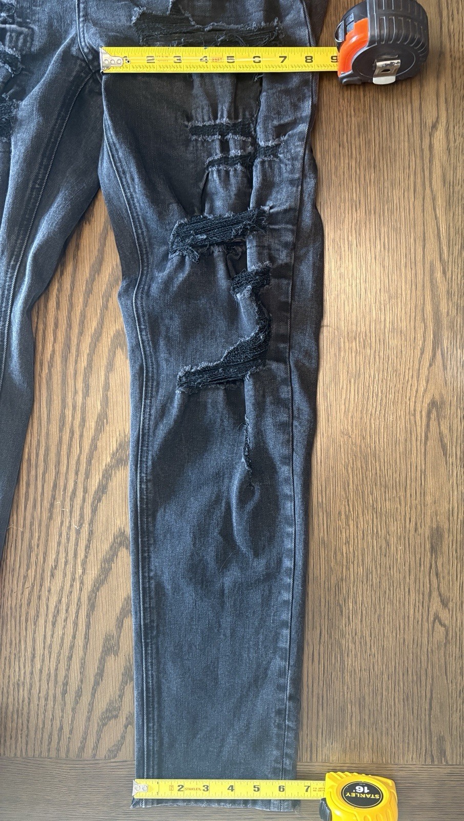 Ksubi Van Winkle Hunter Skinny Jeans black washed/distressed finish 36W X 30L