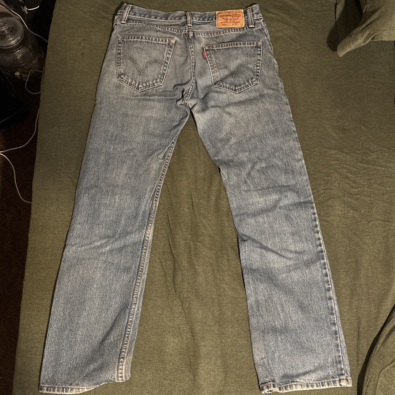Levi’s 505 Straight Fit Jeans Mens 30×32 Light Blue Denim **READ**