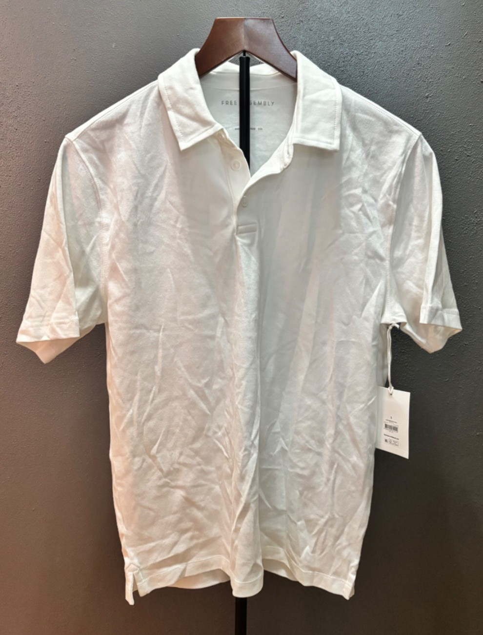 Free Assembly Cotton Luxe Everyday Polo Tan Heather Cream Men Small Lot of 2 NWT