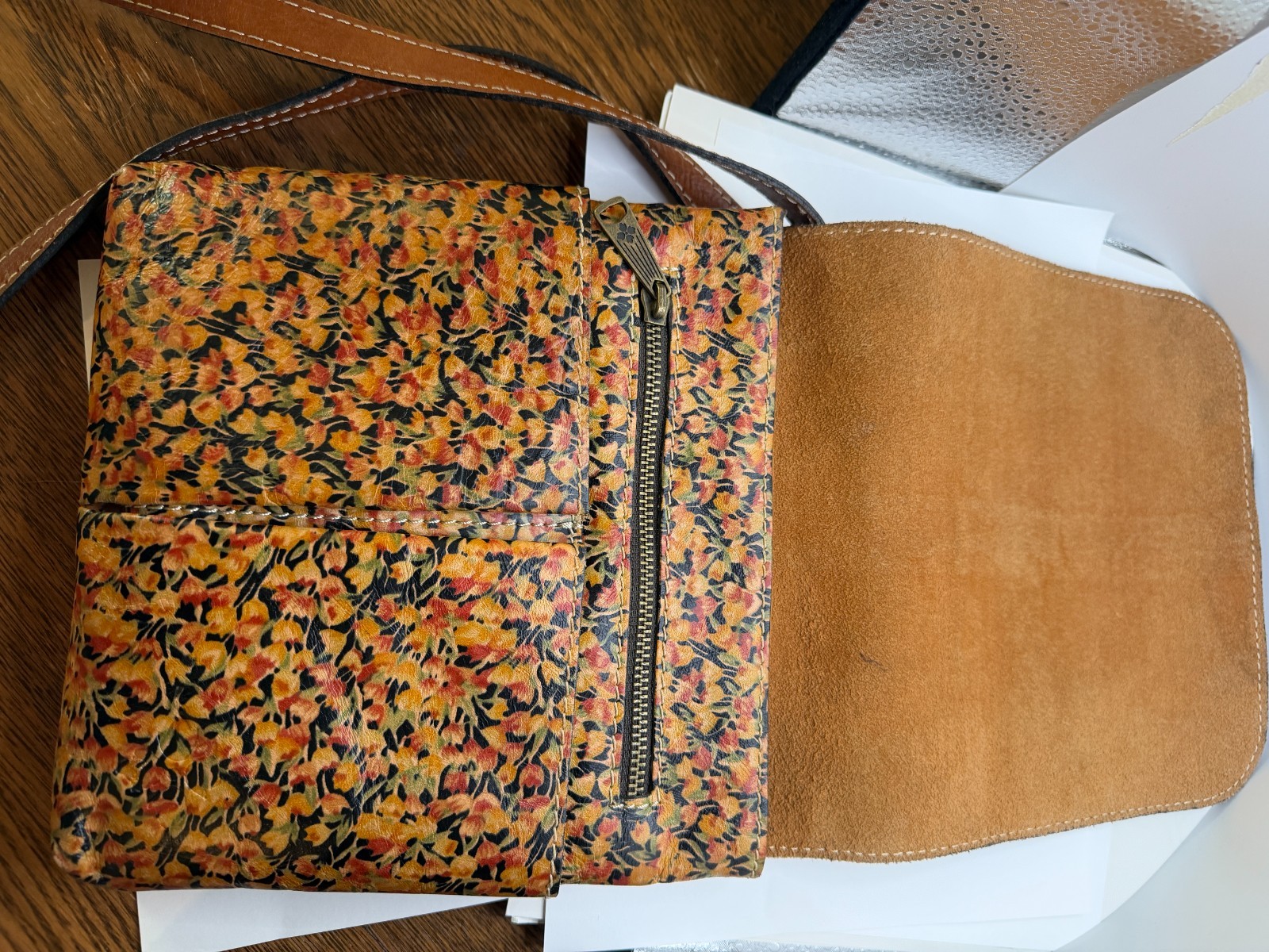 Patricia Nash Floral Crossbody Leather Bag