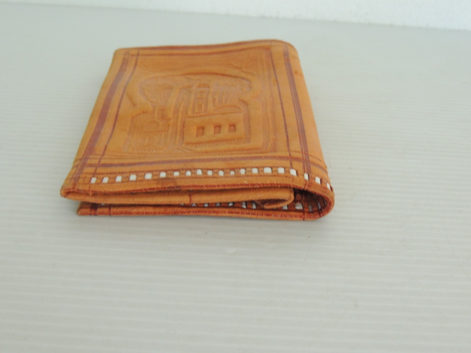 Moroccan Wallet Genuine Leather Bifold Handmade Unisex 5 3/4 length 3 3/4″ wide